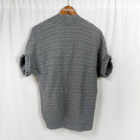 Lane Bryant Gray Cable Knit Short Sleeve Cardigan - Picture 3 of 5